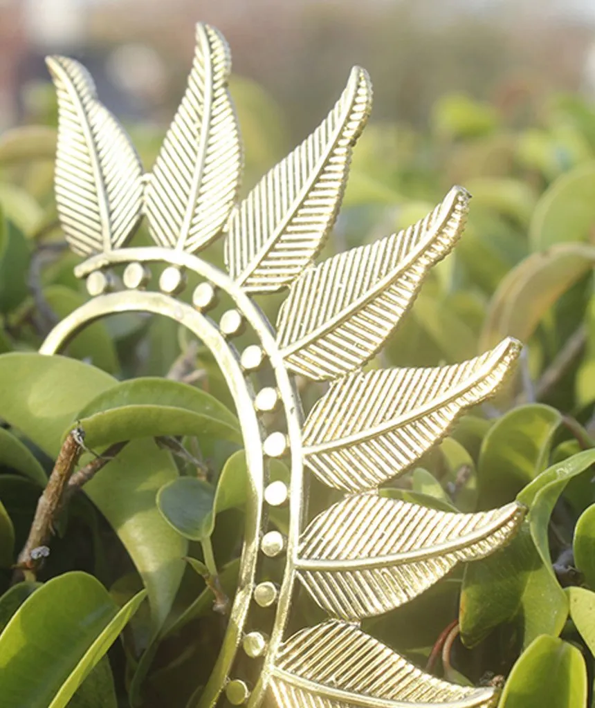 Boho Leaf Earcuff - Stunning Festival Accessory in Gold and Silver