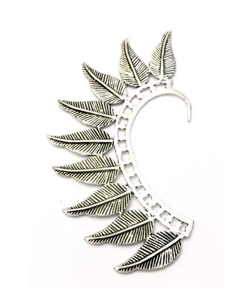 Boho Leaf Earcuff - Stunning Festival Accessory in Gold and Silver