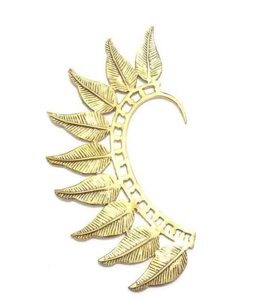 Boho Leaf Earcuff - Stunning Festival Accessory in Gold and Silver
