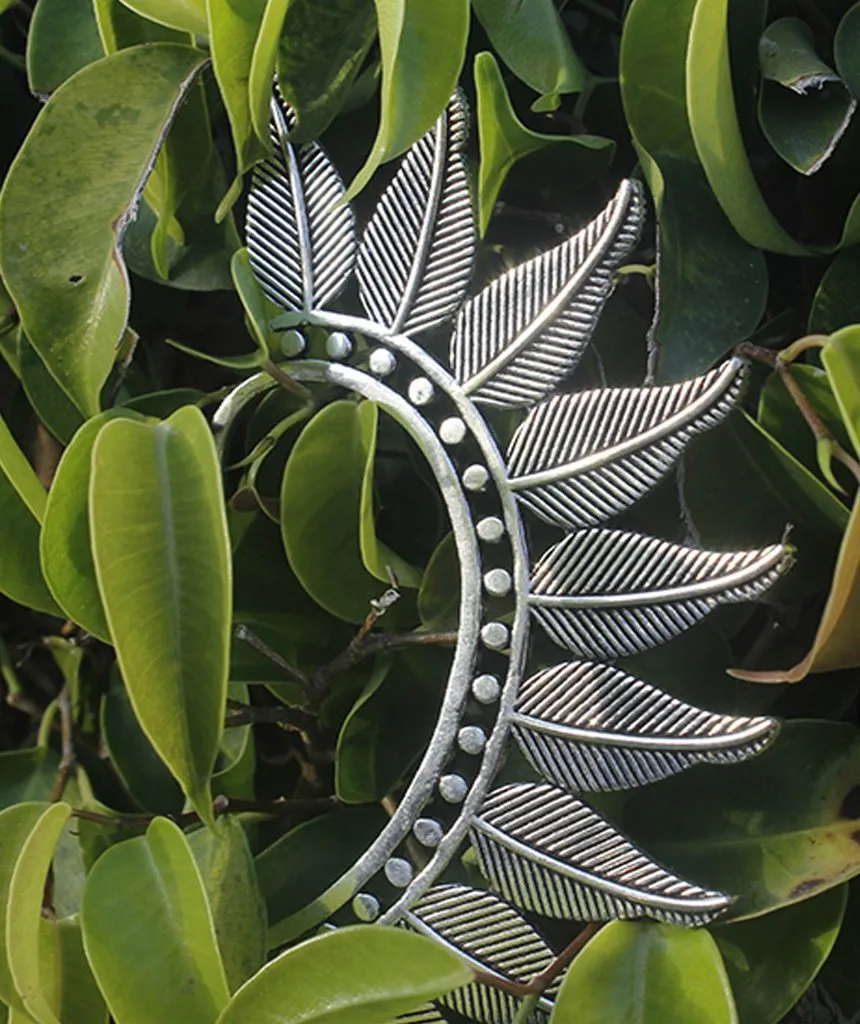 Boho Leaf Earcuff - Stunning Festival Accessory in Gold and Silver