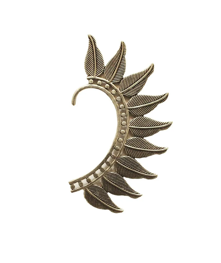 Boho Leaf Earcuff - Stunning Festival Accessory in Gold and Silver
