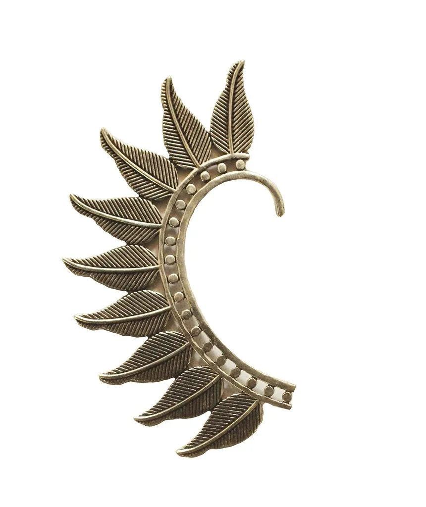 Boho Leaf Earcuff - Stunning Festival Accessory in Gold and Silver
