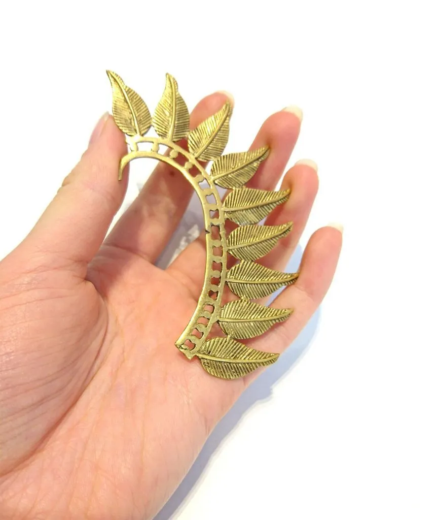 Boho Leaf Earcuff - Stunning Festival Accessory in Gold and Silver
