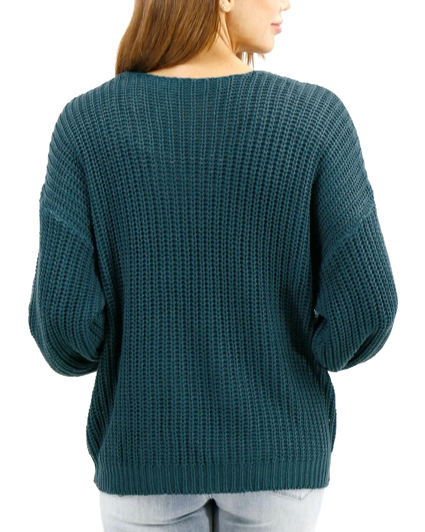 Boyfriend Slouchy Blue Spruce Knit Sweater