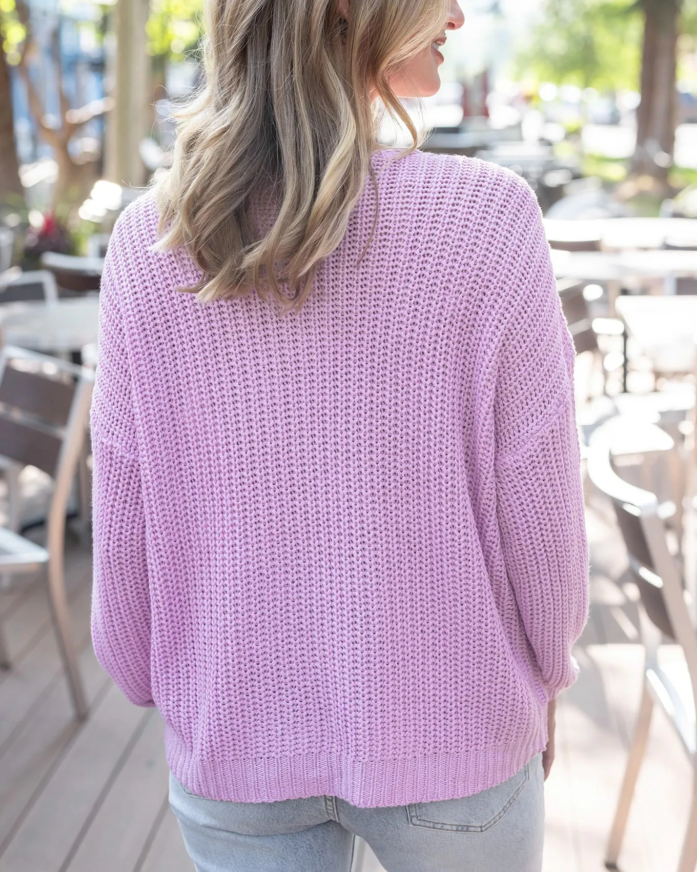 Boyfriend Slouchy Orchid Knit Sweater