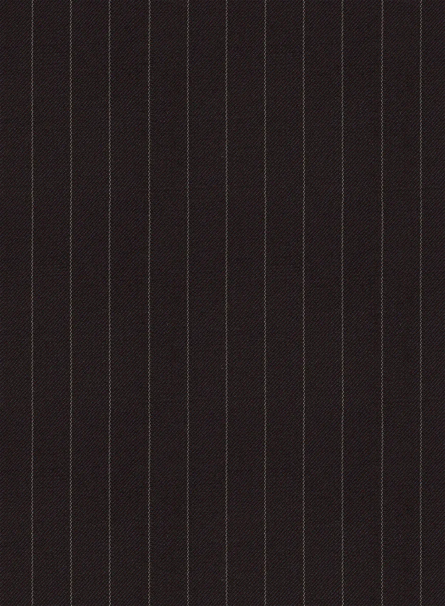 Brown Pinstripe Wool Waist Coat