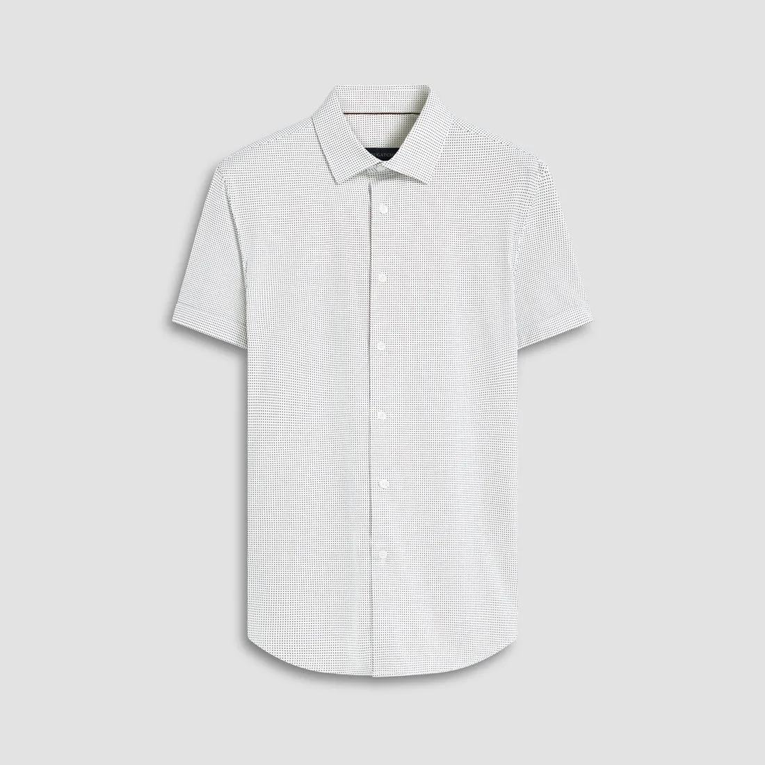 Bugatchi - Miles Pin Dot OoohCotton Short Sleeve Shirt - White