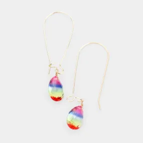 Candy Crystal Drop Long Hook Earrings