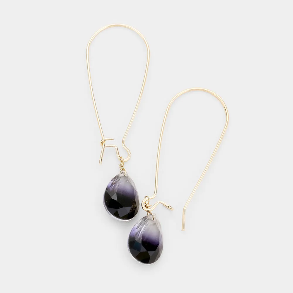 Candy Crystal Drop Long Hook Earrings