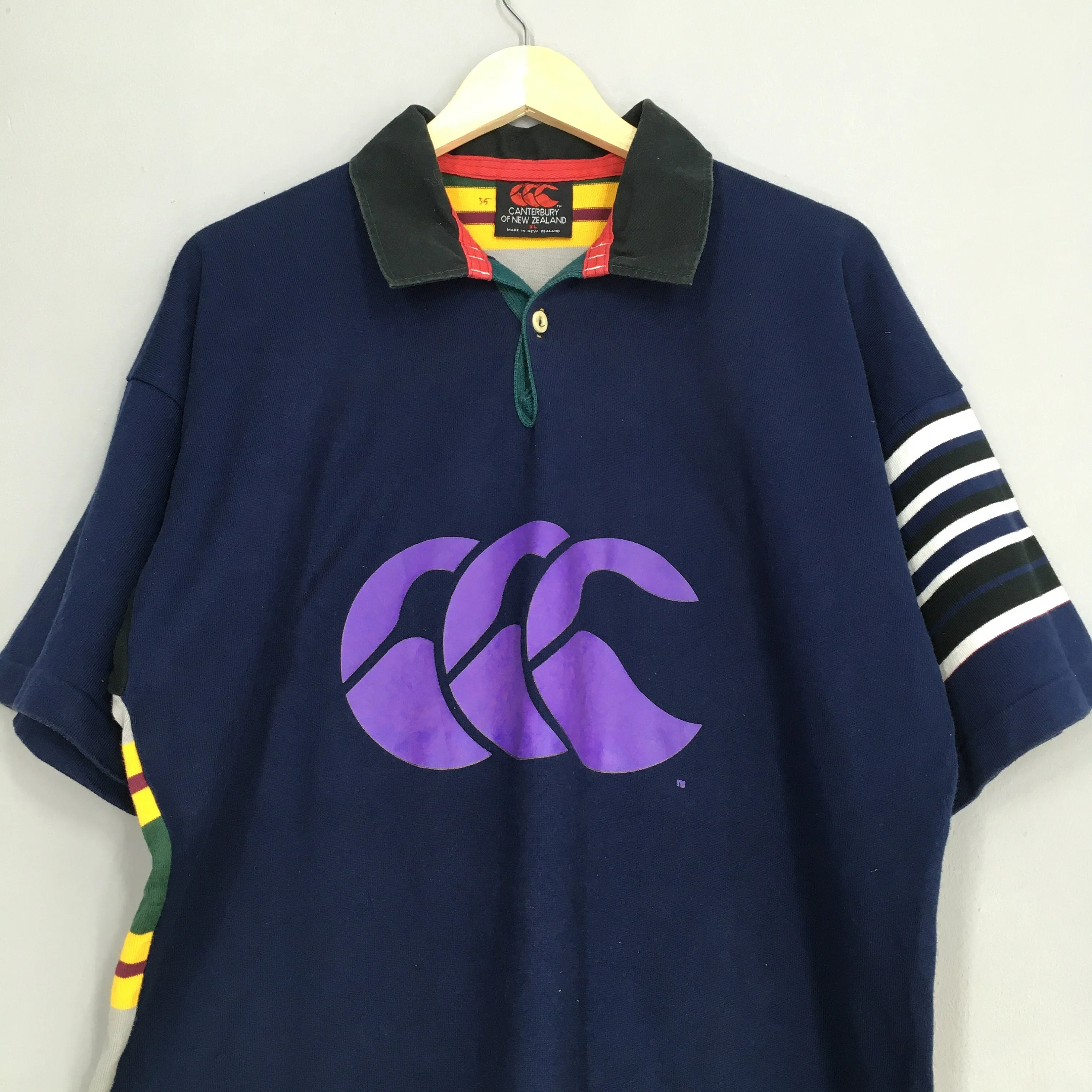 Canterbury Of New Zealand Rugby Stripes Shirt XLarge