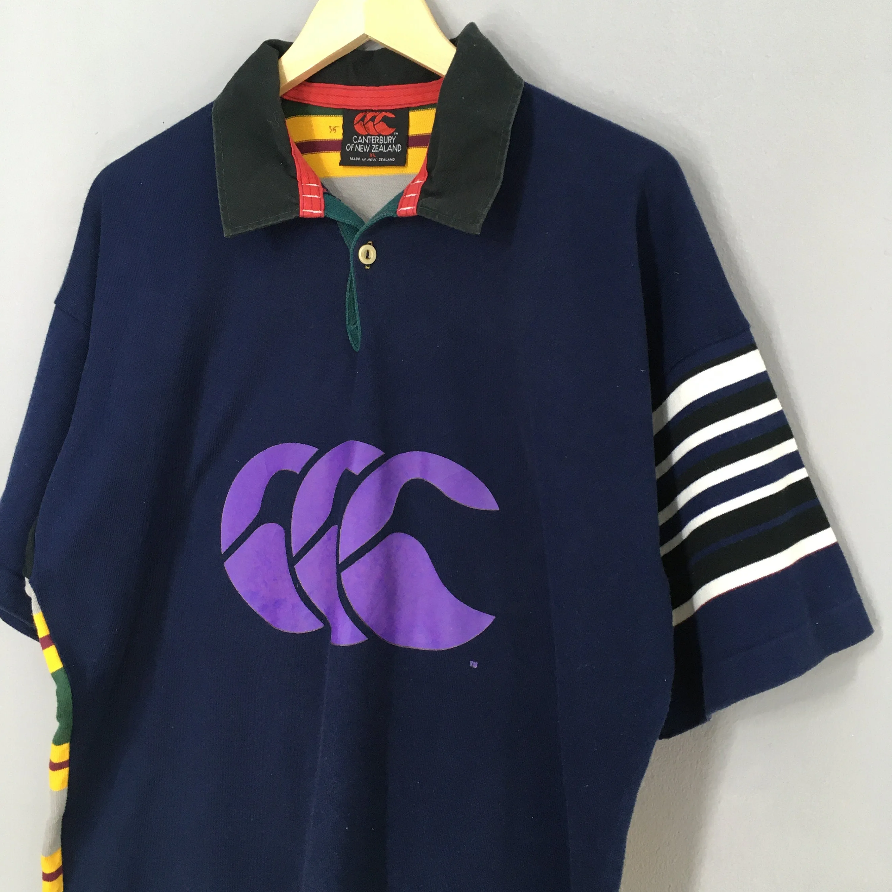Canterbury Of New Zealand Rugby Stripes Shirt XLarge