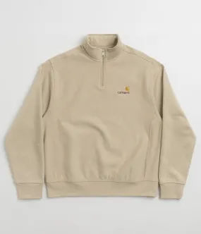 Carhartt Half Zip American Script Sweatshirt - Fleur De Sel