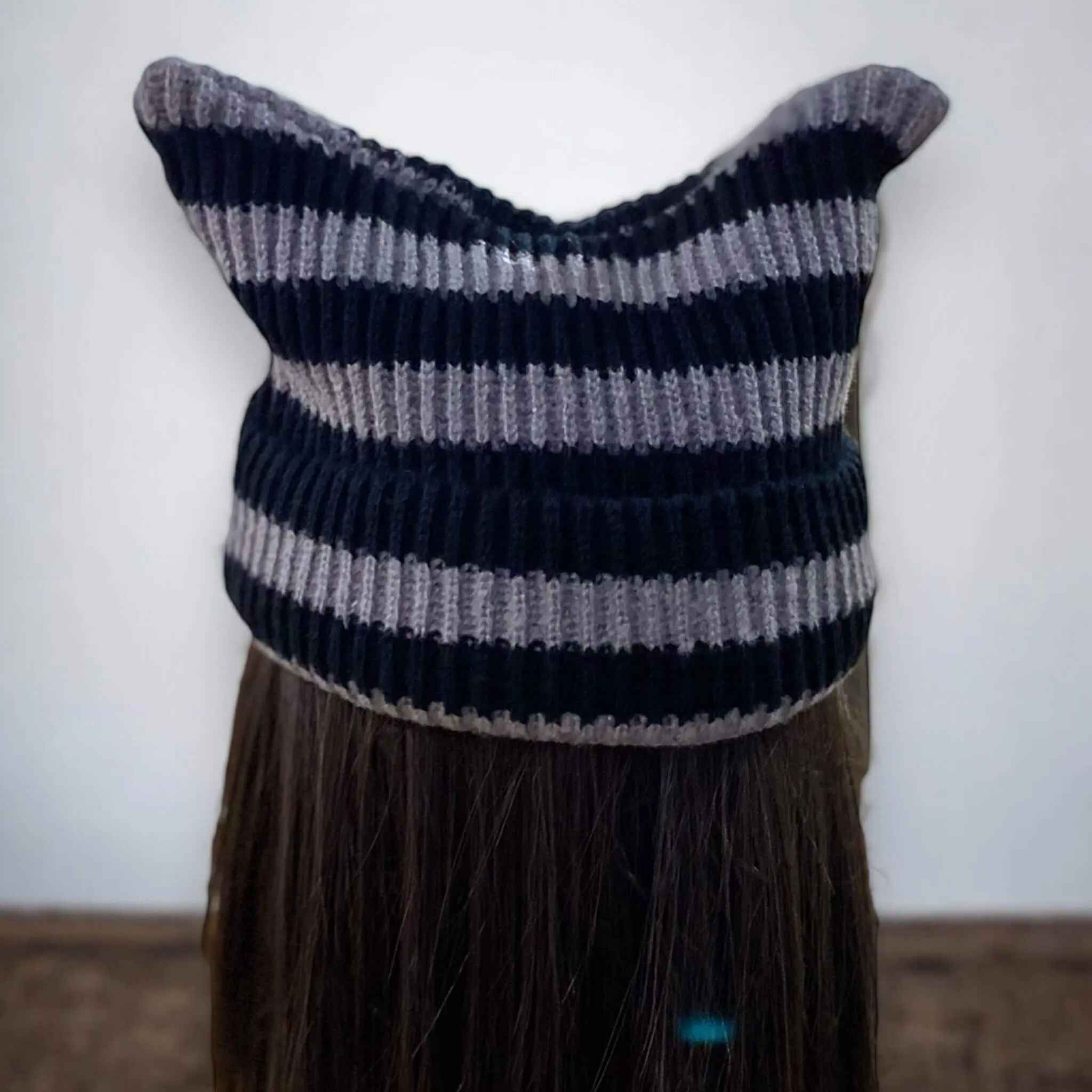 Cat Ear Striped Knitted Beanies