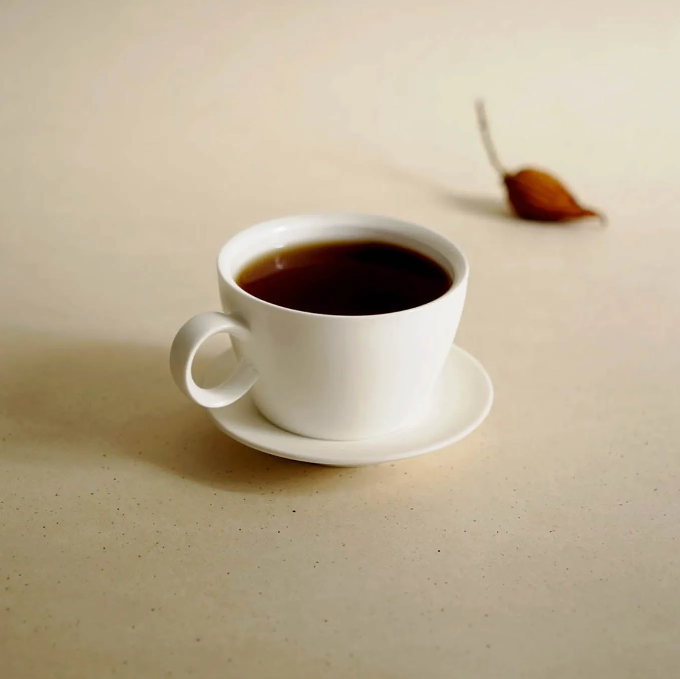 Ceramic Single Handled Coffee Cup with Saucer