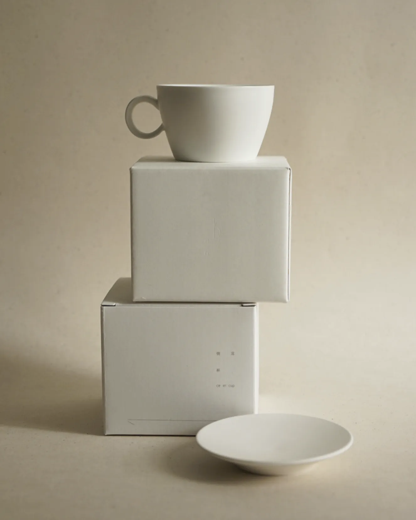 Ceramic Single Handled Coffee Cup with Saucer