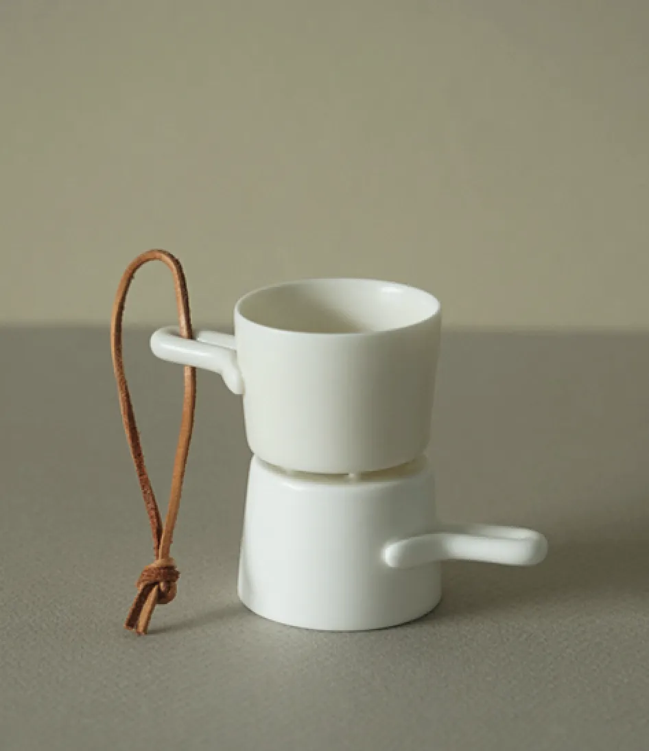 Ceramic Single Handled Coffee Cup with Saucer