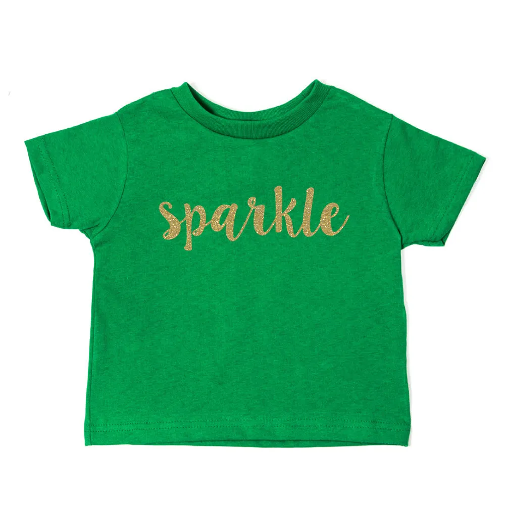 Christmas Sparkle with Gold Glitter Toddler Short Sleeve T-Shirts