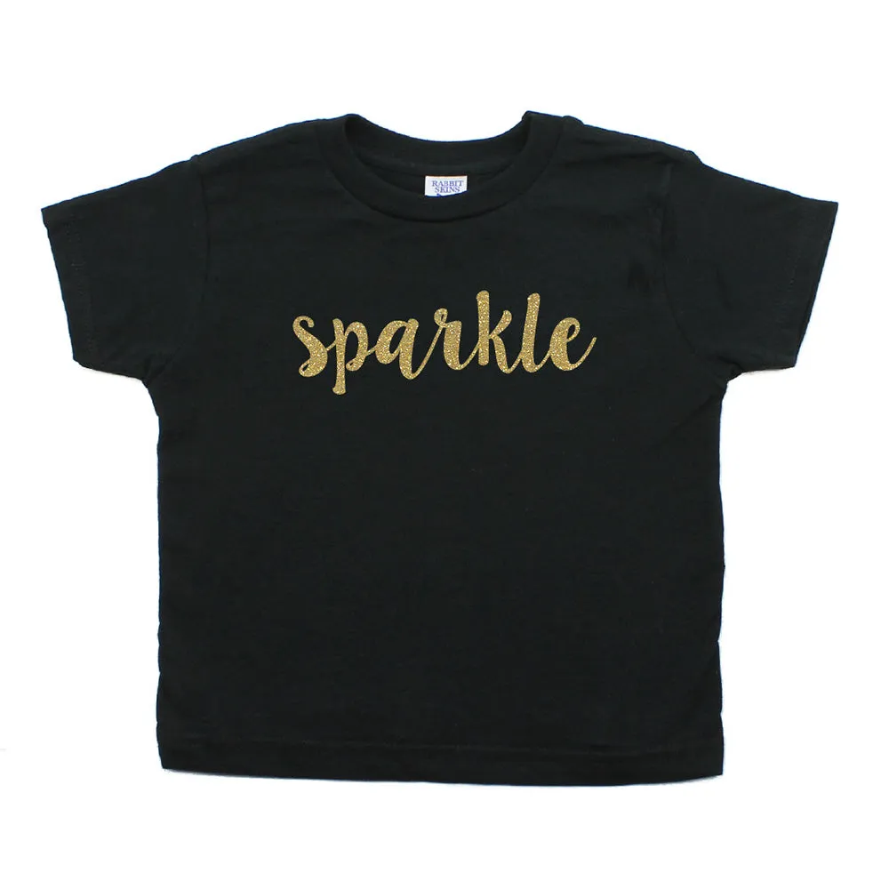 Christmas Sparkle with Gold Glitter Toddler Short Sleeve T-Shirts