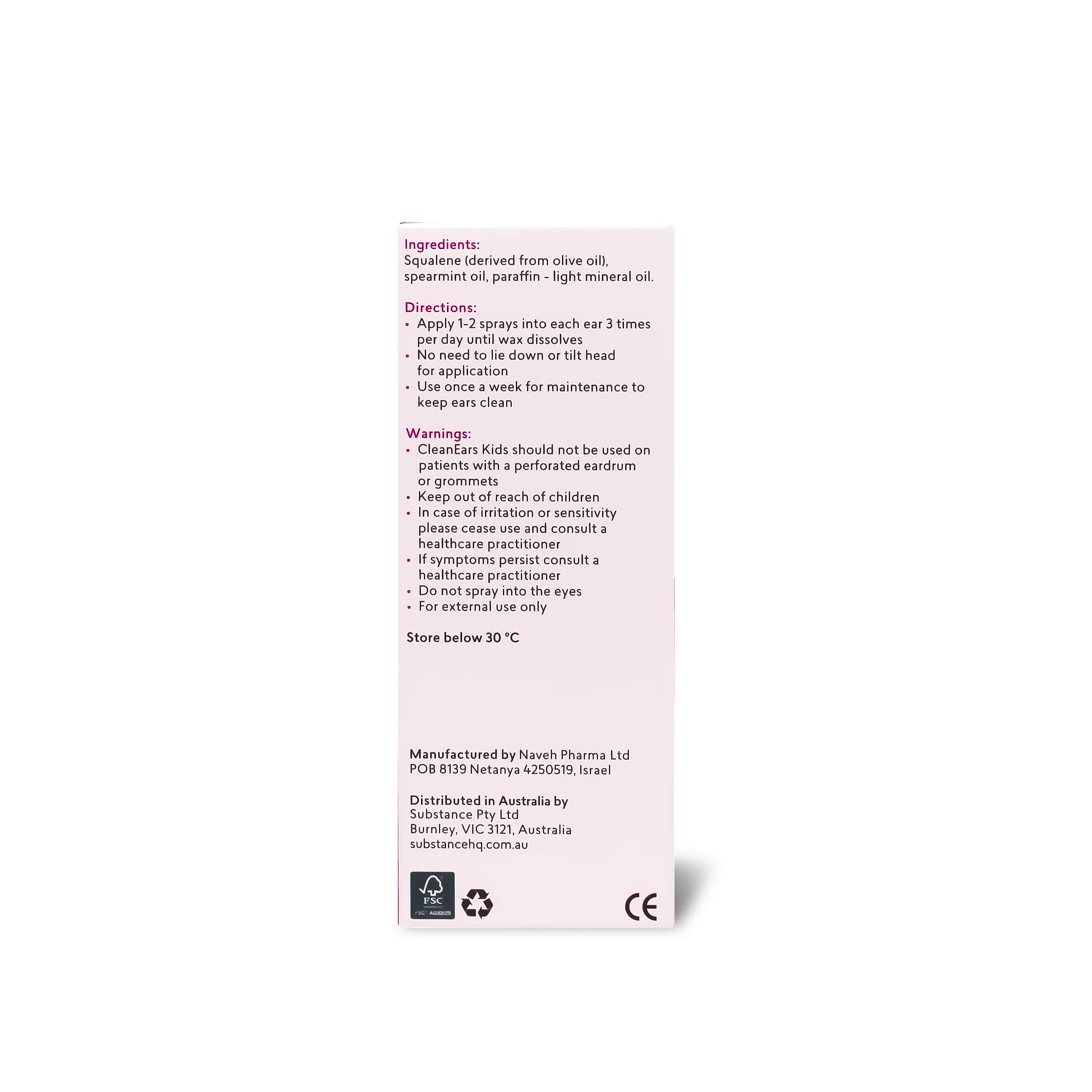 Clean Ears Ear Wax Removal Spray 30ml