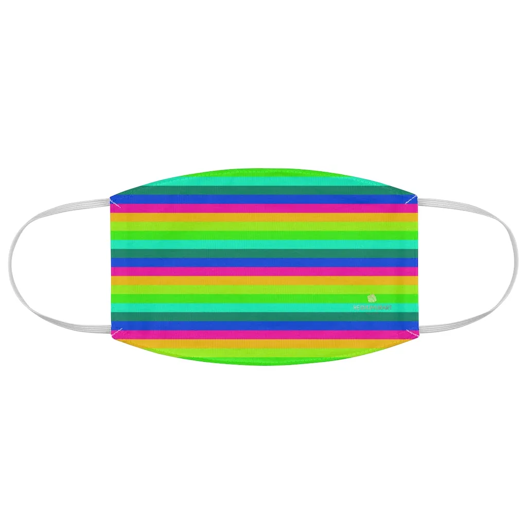 Colorful Striped Adult Face Mask, Horizontally Stripe Modern Fabric Face Mask-Made in USA