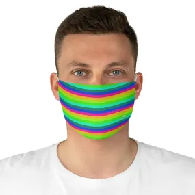 Colorful Striped Adult Face Mask, Horizontally Stripe Modern Fabric Face Mask-Made in USA