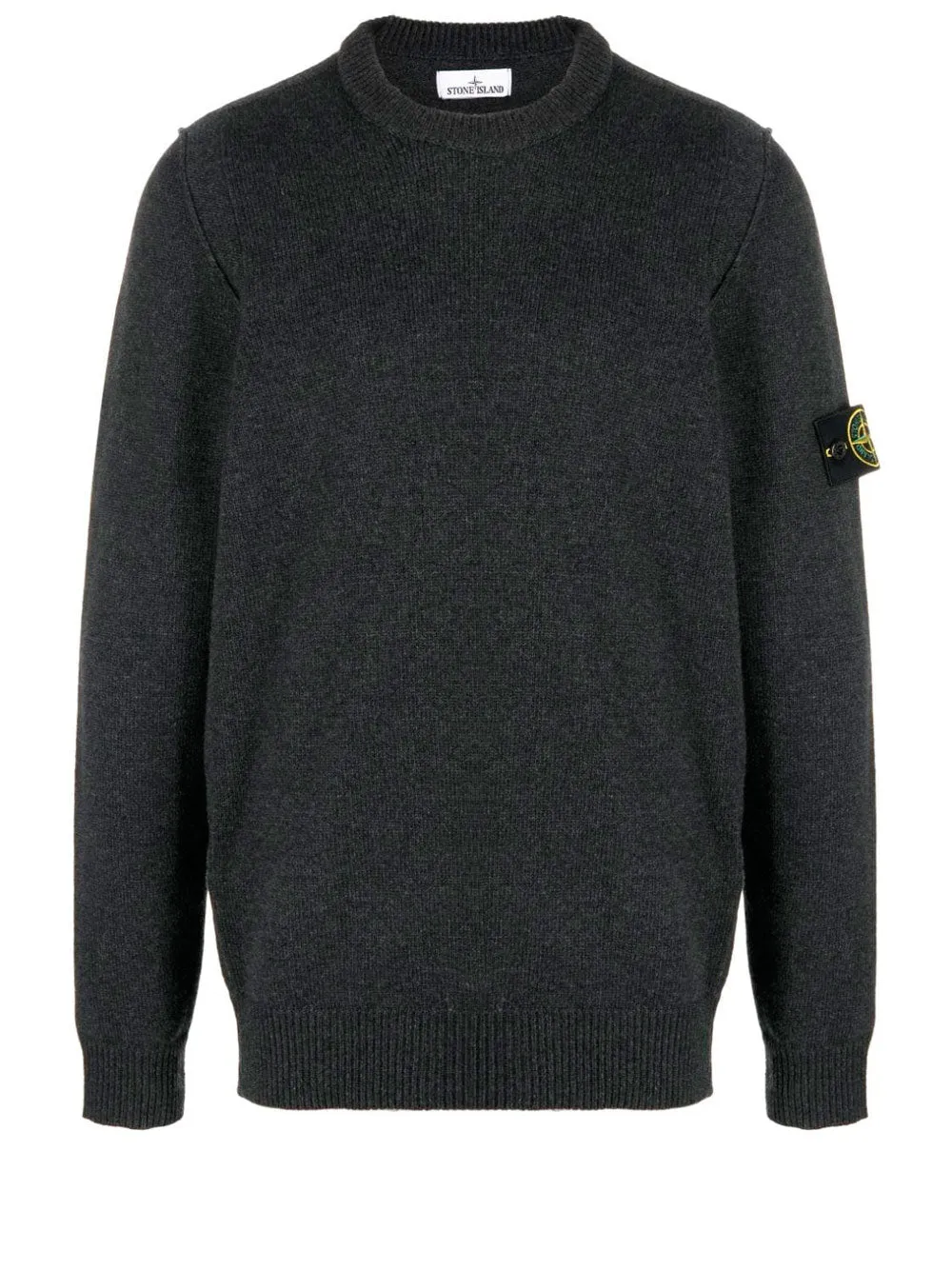 Compass-motif cotton jumper