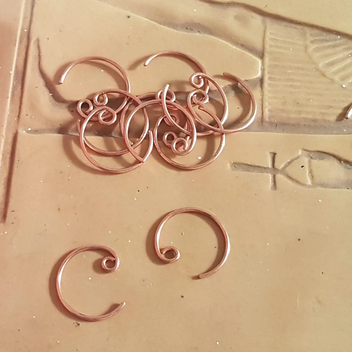Copper Circle Artisan Earring Wires |  C006EH | Jewellery Supply