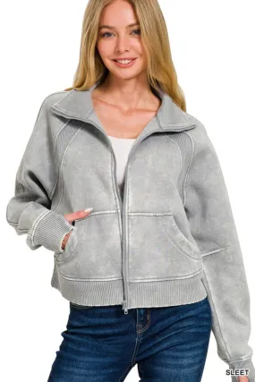 Corby Acid Wash Zip Jacket