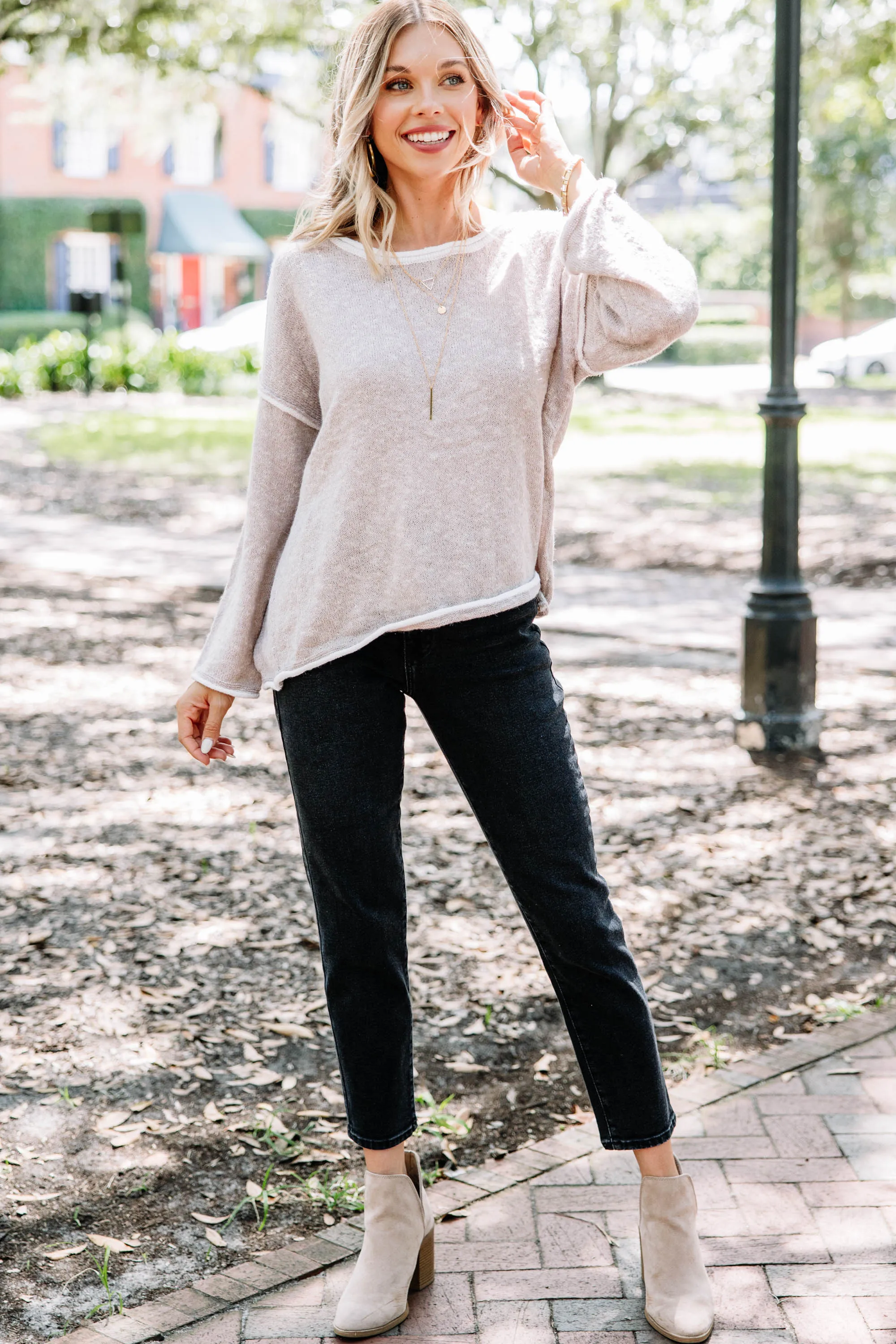 Couldn't Be Any Better Taupe Brown Sweater