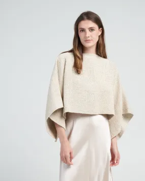 crop top with lurex - pearl