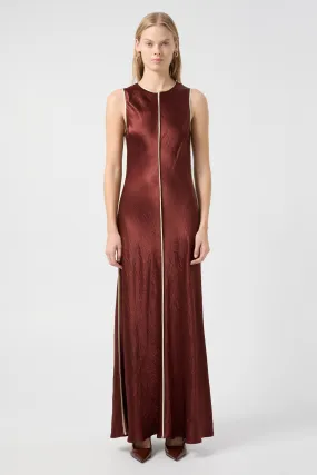 Crush Contrast Bind Midi Tank Dress - Shiraz