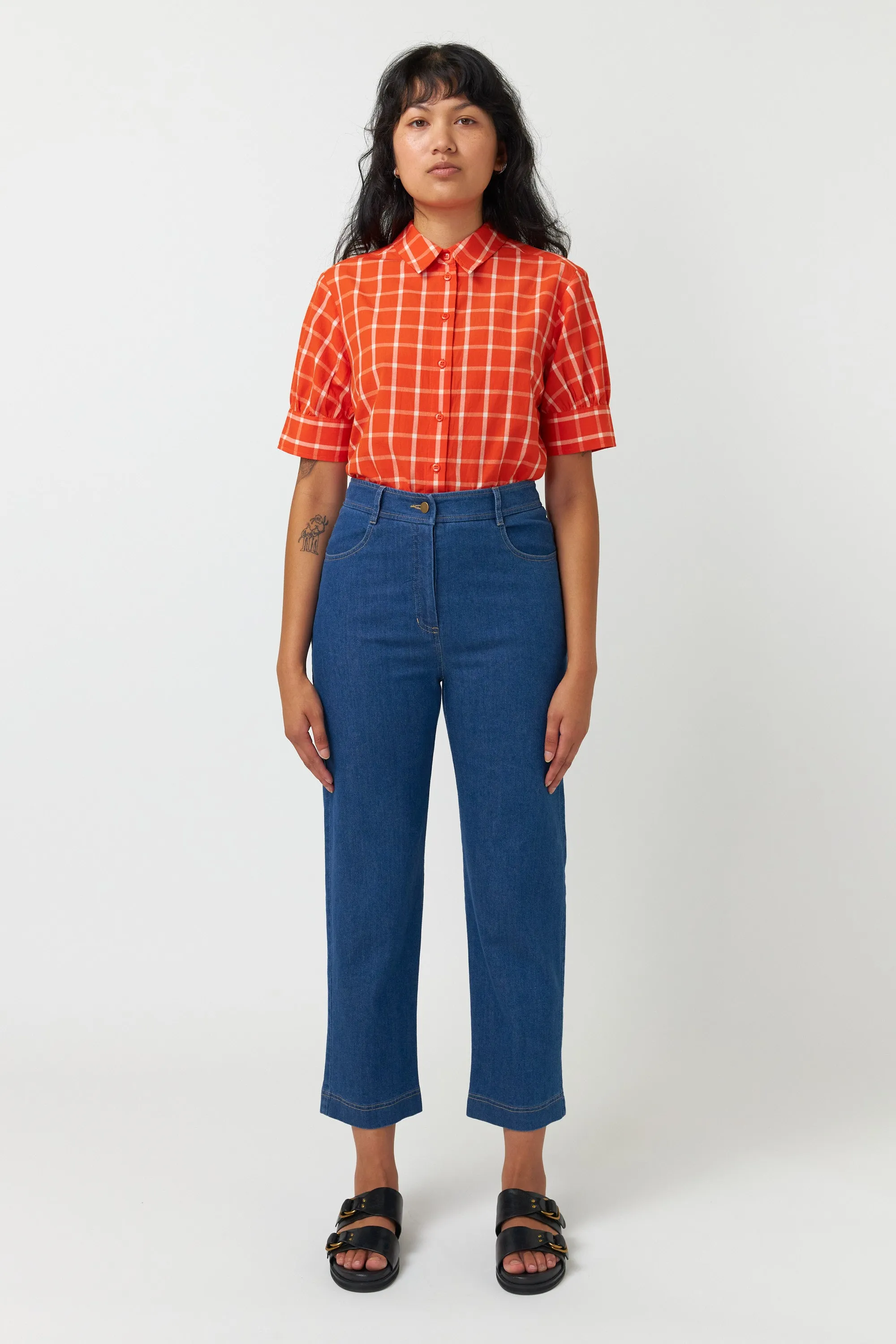 Denim cropped trouser