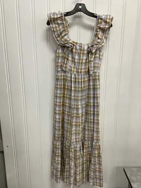 Dress Casual Midi By Madewell In Plaid Pattern, Size:Xs