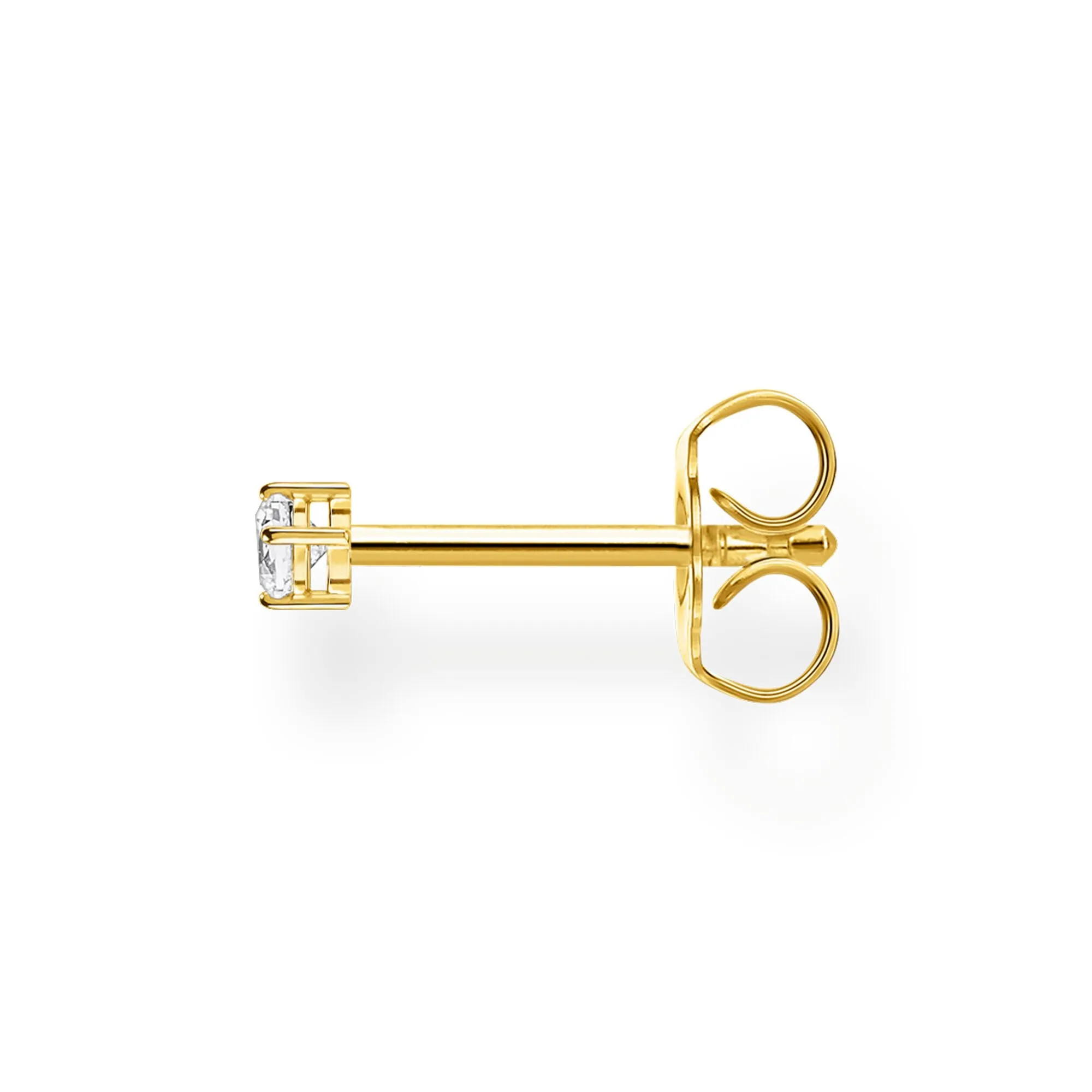 Ear Stud White Stone (Single)