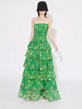 Elegant Colorblock Printed Sleeveless Dress