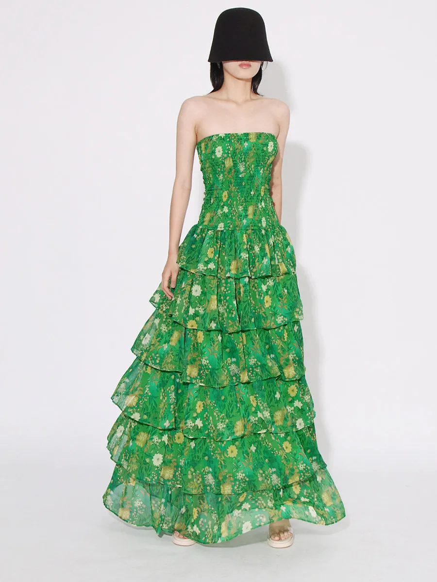 Elegant Colorblock Printed Sleeveless Dress