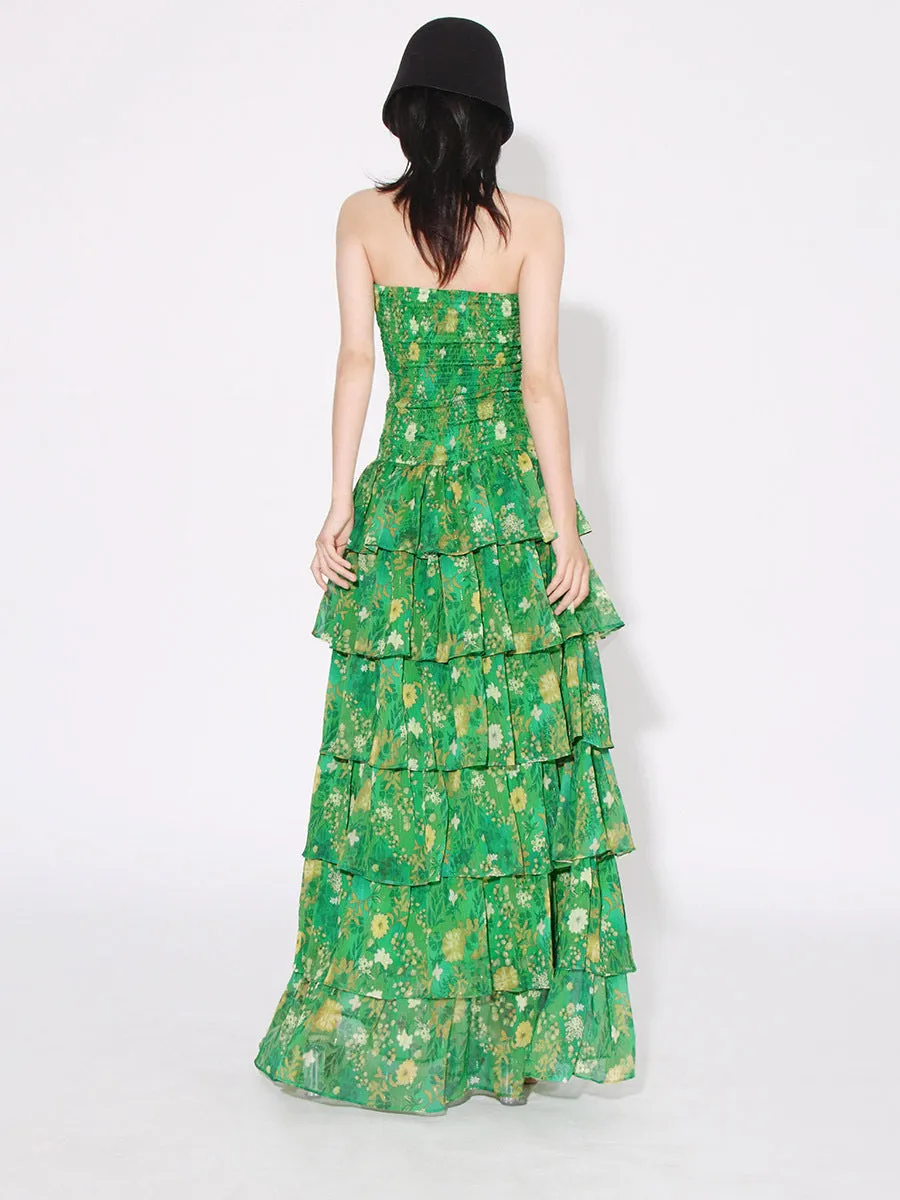 Elegant Colorblock Printed Sleeveless Dress