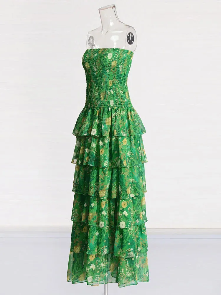 Elegant Colorblock Printed Sleeveless Dress