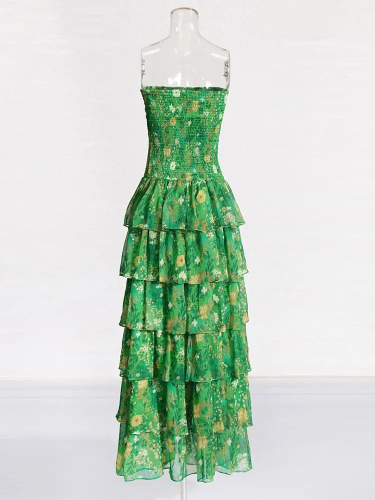 Elegant Colorblock Printed Sleeveless Dress