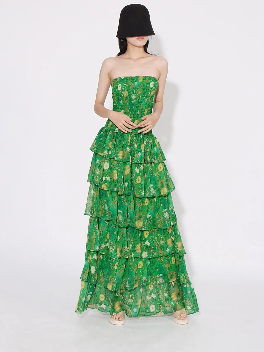 Elegant Colorblock Printed Sleeveless Dress