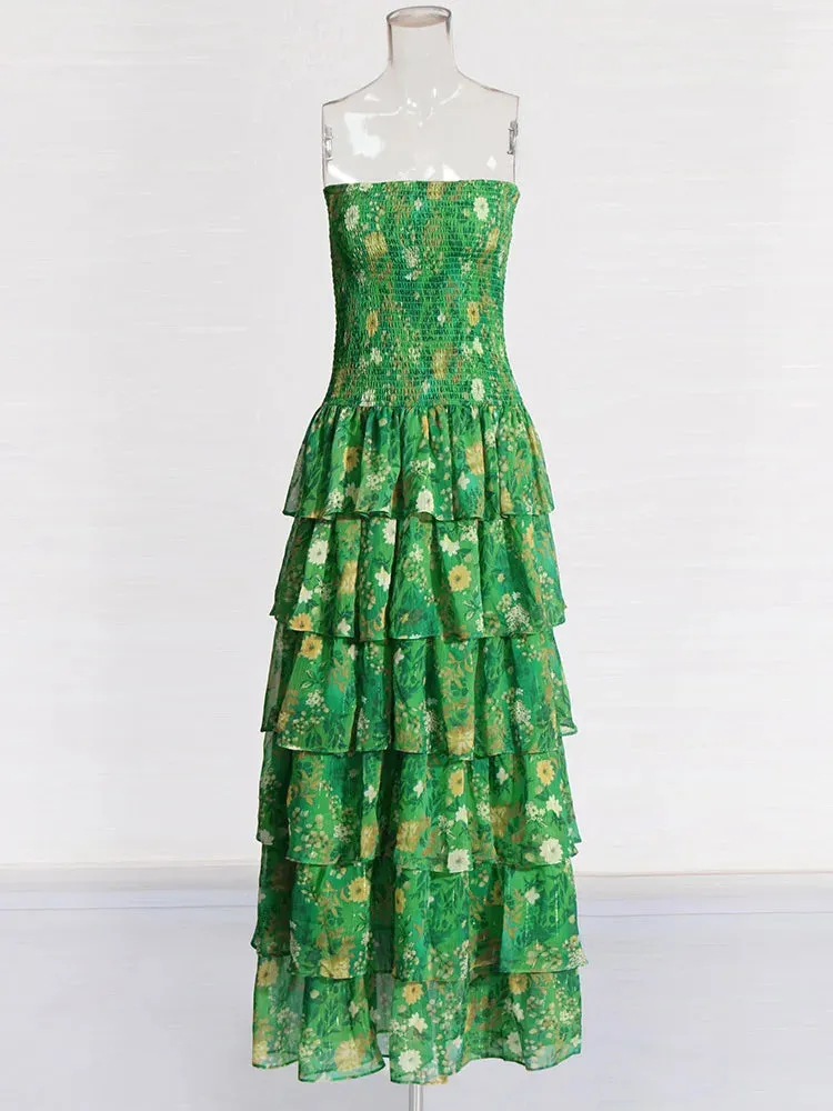Elegant Colorblock Printed Sleeveless Dress
