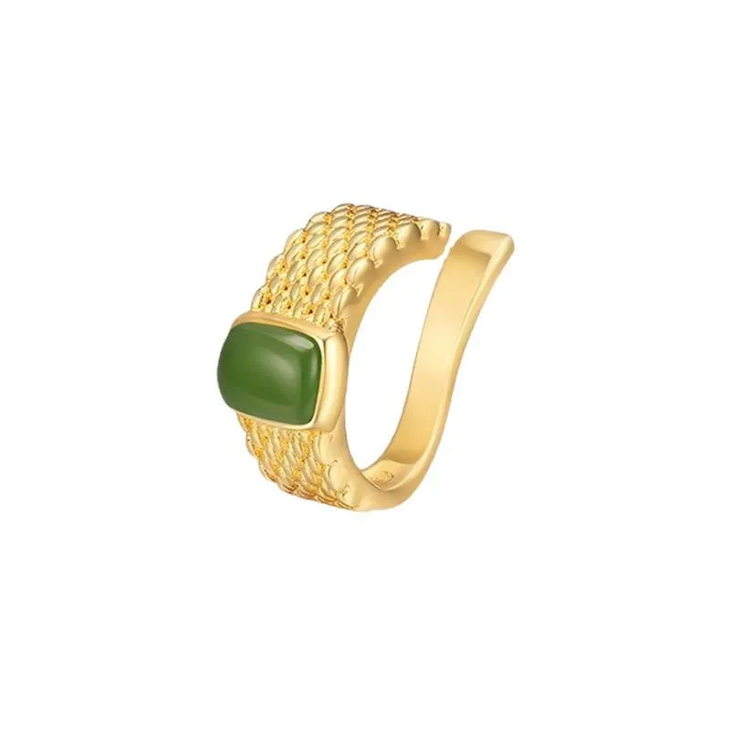 Emerald and Gold Ear Cuffs without piercing