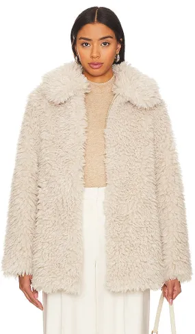 Ena Pelly Bridgette Faux Fur Jacket in Ivory