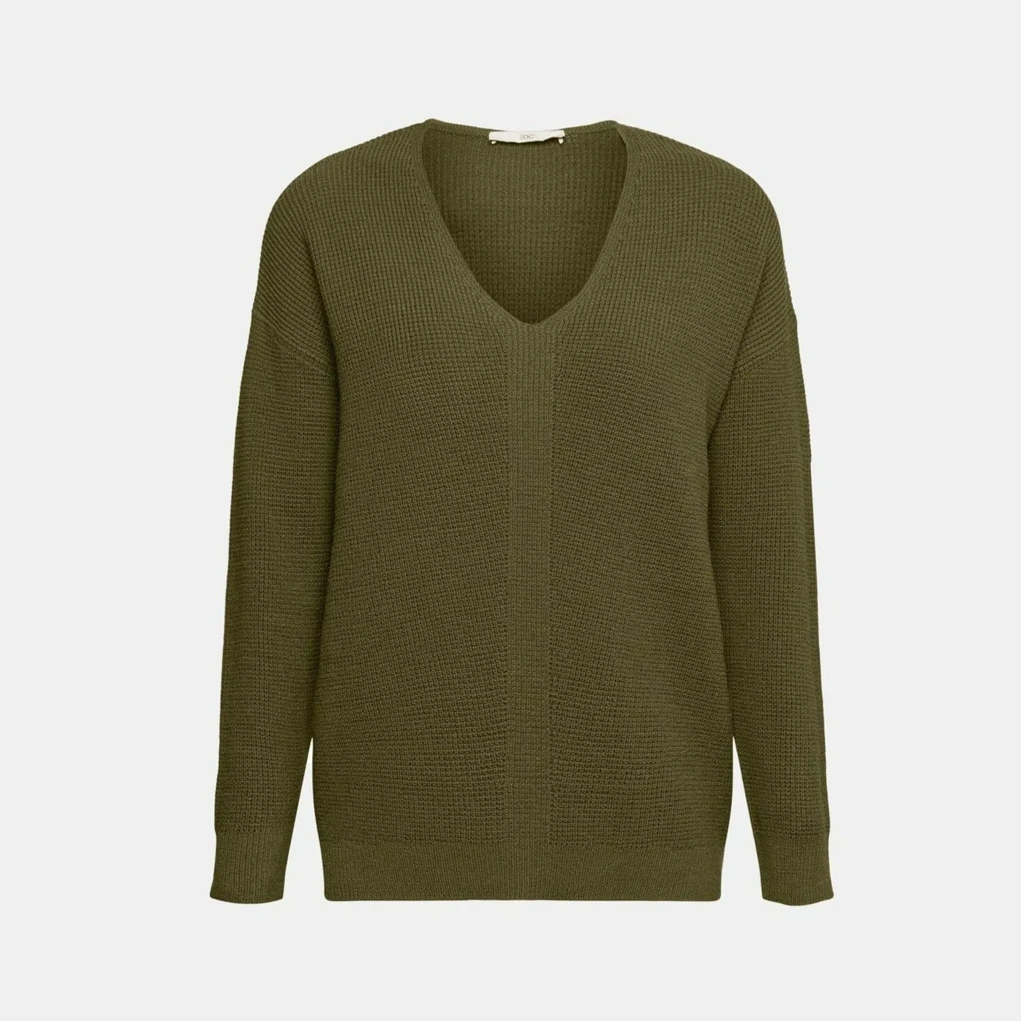 Esprit V-Neck Knitted Jumper Green Khaki