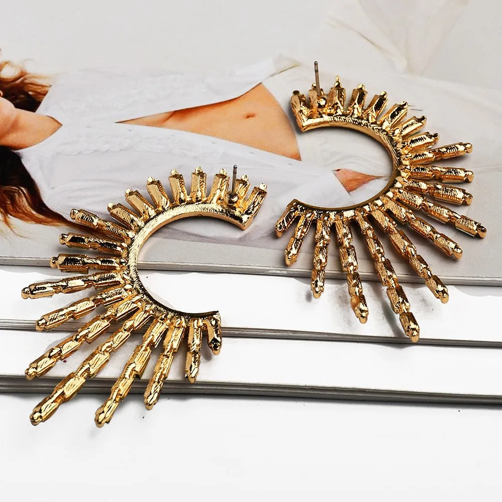 Exaggerated Fashion Jewelry Round Earrings  For Women