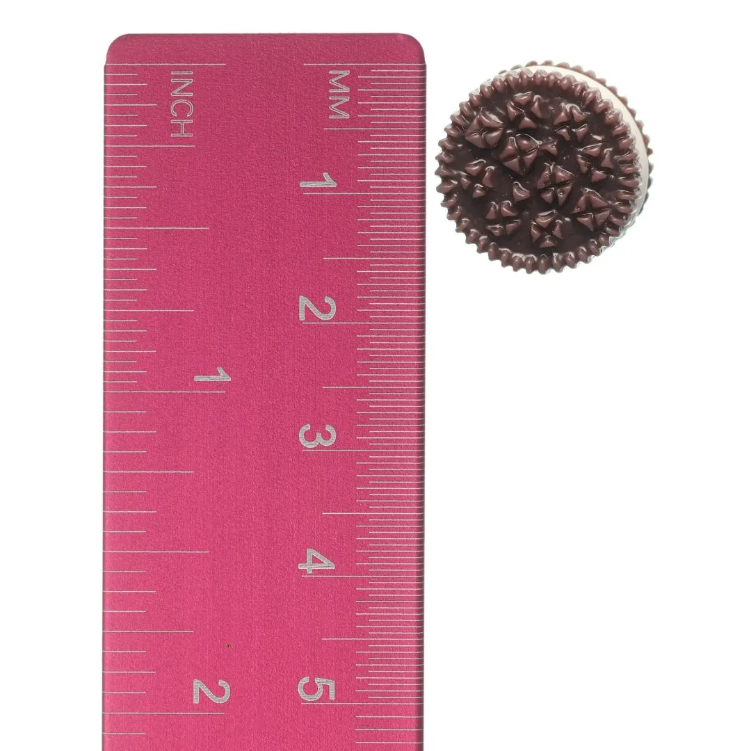 Exaggerated Sandwich Cookie Studs Hypoallergenic Earrings for Sensitive Ears Made with Plastic Posts