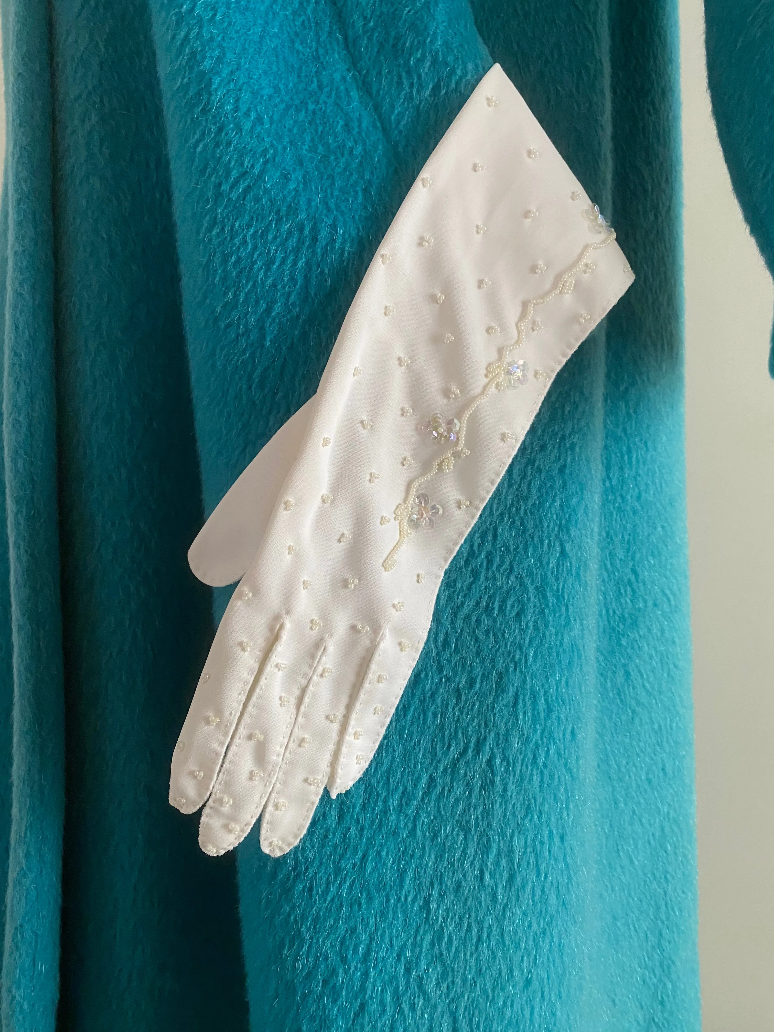 Fabulous 1960's Lilli Ann "Tiffany Blue" Fox Fur Swing Coat / Medium