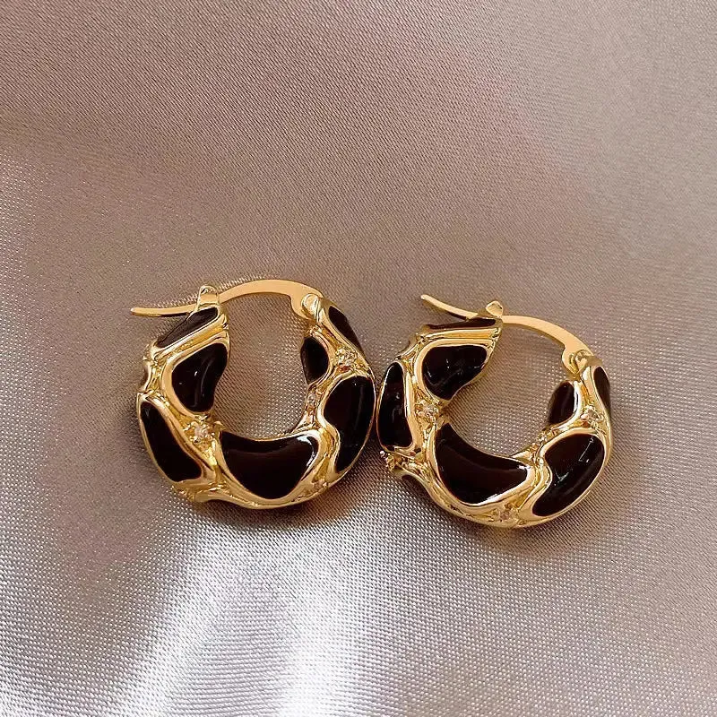 Fashion Jewelry Hoop Earrings Female Enamel Lava Ear Ring