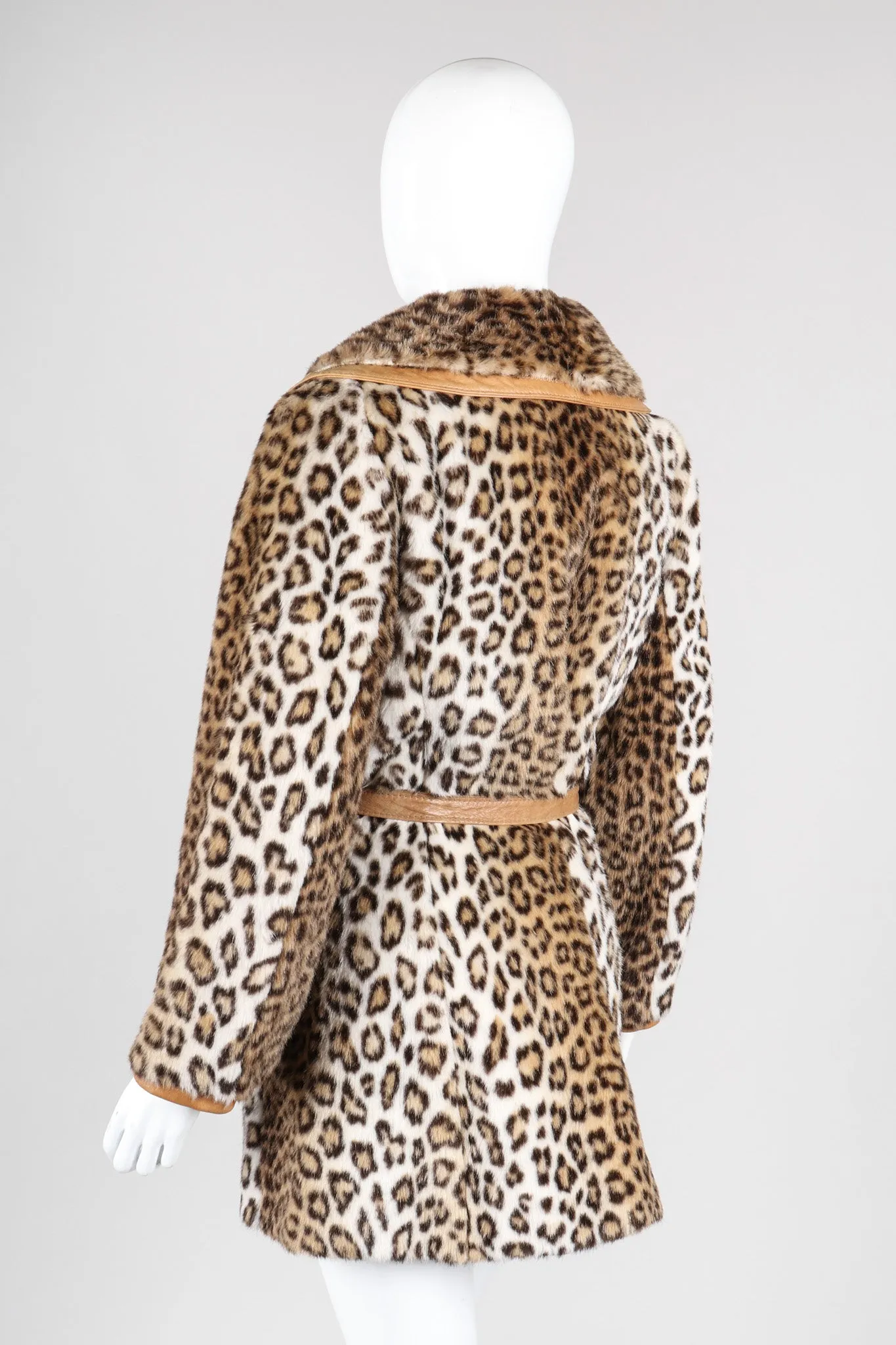 Faux Cheetah Wrap Coat