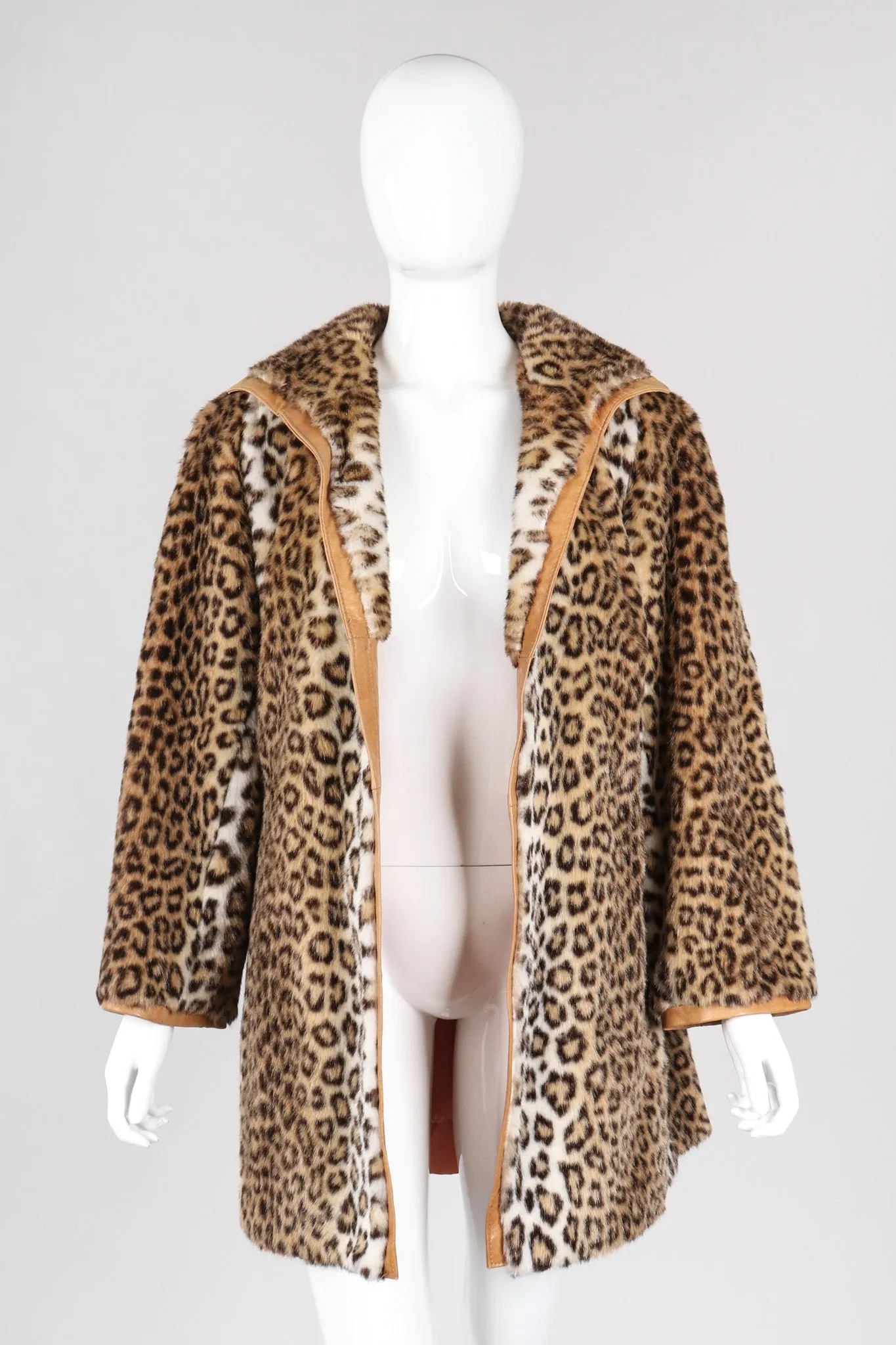 Faux Cheetah Wrap Coat